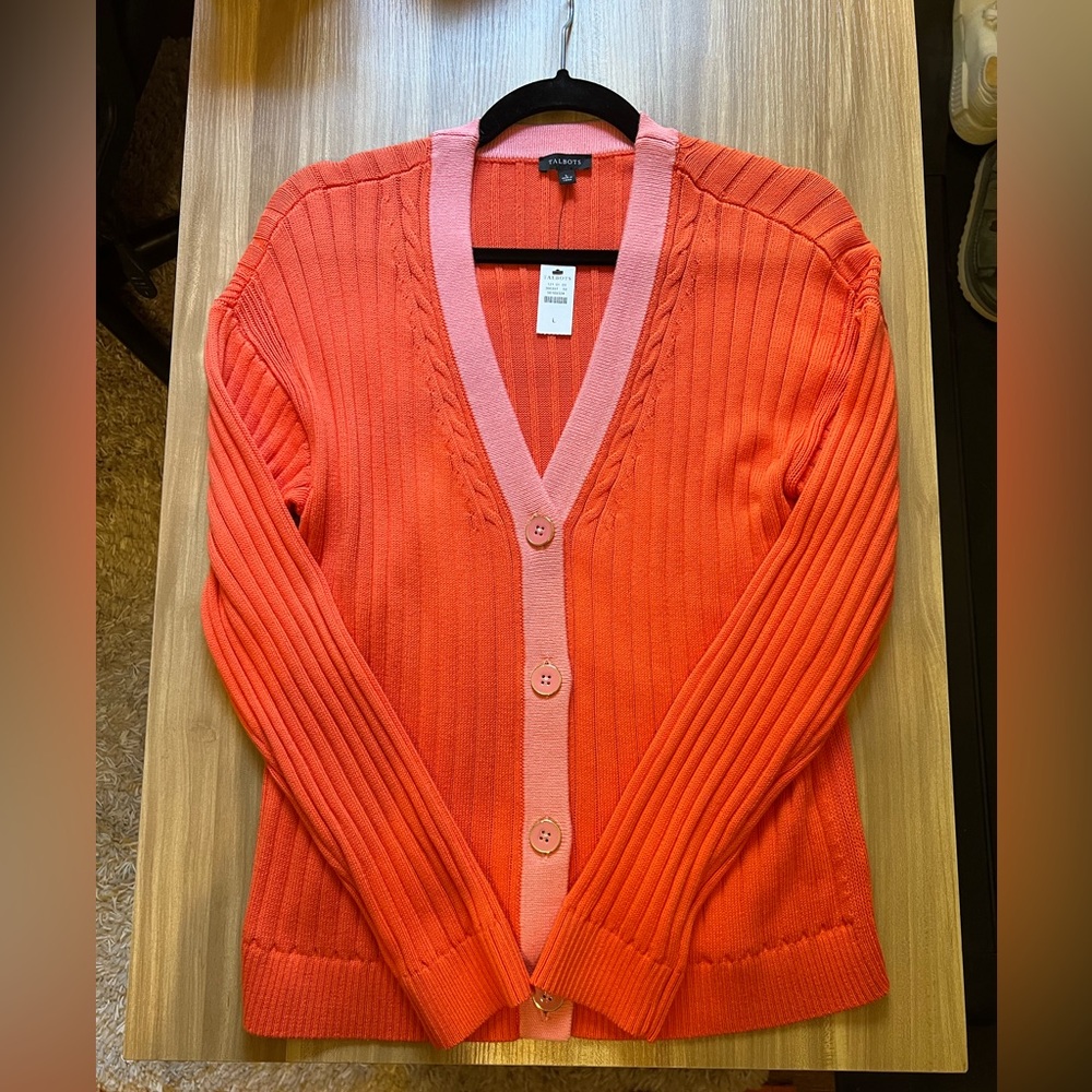 Talbots V-Neck Cardigan Large NWT